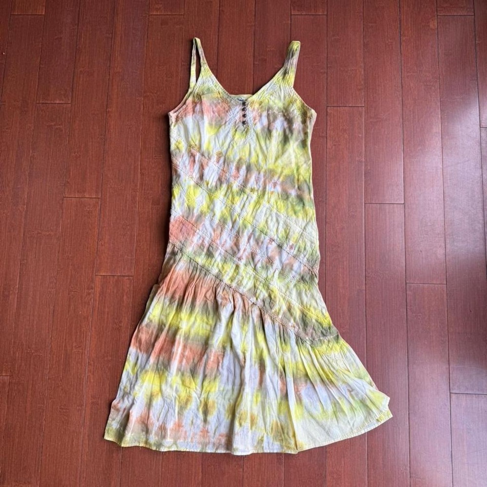 Yellow Tie‎ Dye Midi Dress